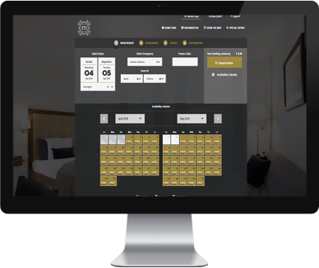 Screenshot Bookonlinenow Booking Engine